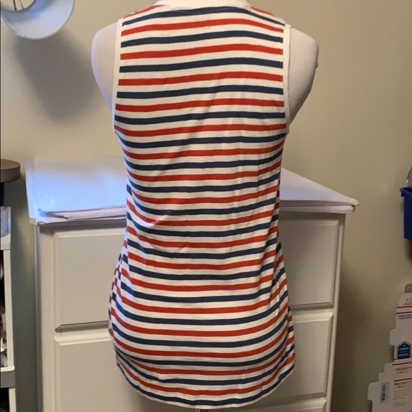 Madewell tank top, red, blue and off white - Picture 5 of 7